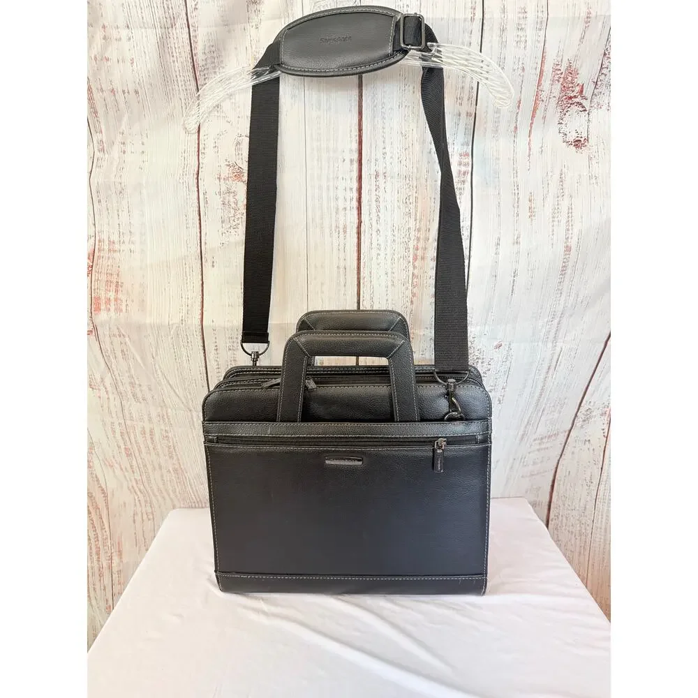 Vintage Samsonite Portfolio Briefcase Organizer Binder Laptop Bag Black